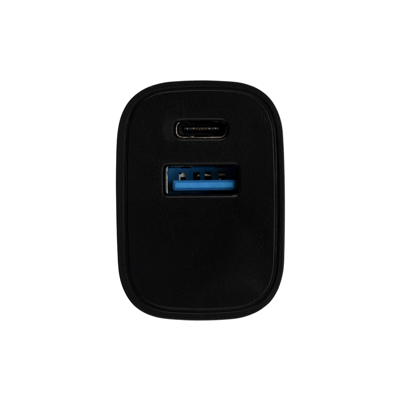 Сетевое зарядное устройство USB + Type-C, 5В, 2,4A, черное REXANT — фото
