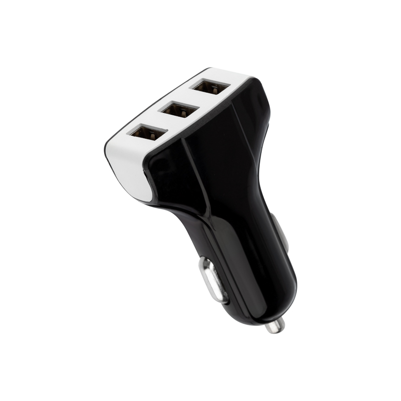 Зарядное устройство в прикуриватель 3xUSB, 1000мА, черное REXANT — фото