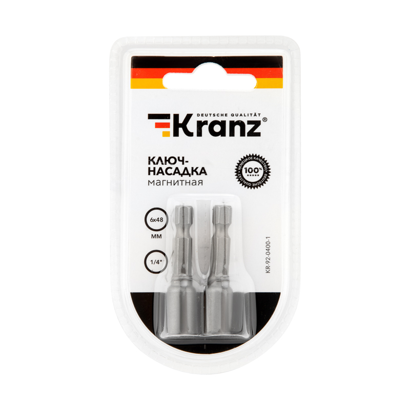 Ключ-насадка магнитный 1/4" 6х48мм (2 шт/уп) KRANZ — фото