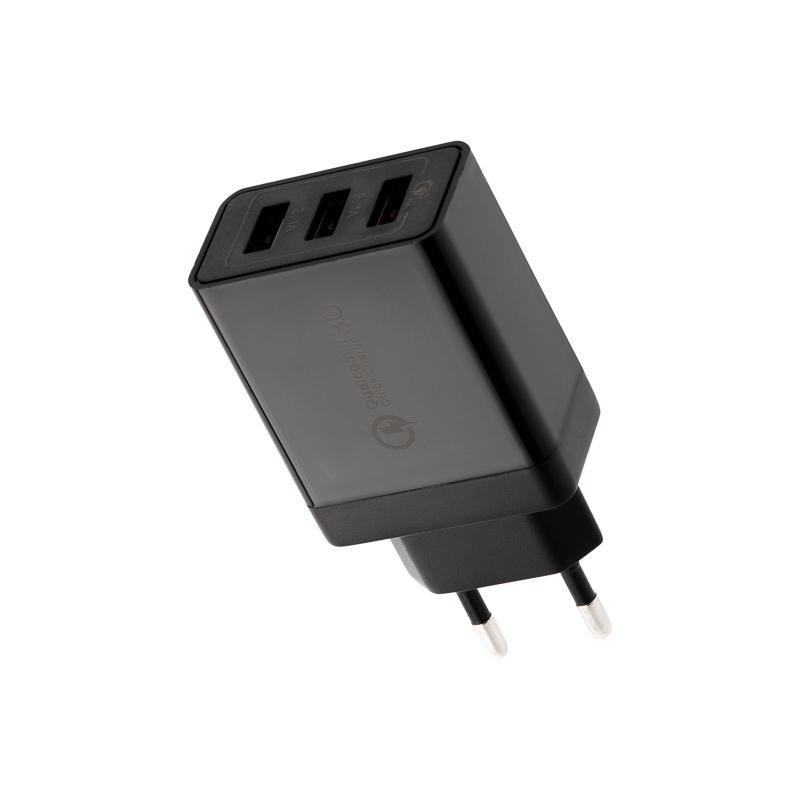 Сетевое зарядное устройство-переходник 3xUSB адаптер, 30Вт черное REXANT