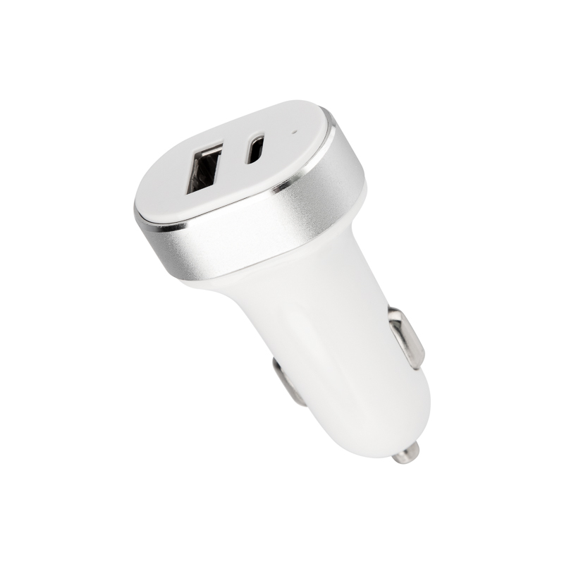Автозарядка в прикуриватель АЗУ USB-A+USB-C, 3,1A белая REXANT