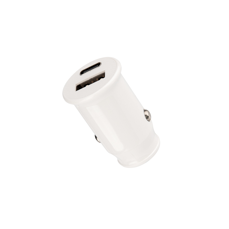 Автозарядка в прикуриватель АЗУ USB-A+USB-C, 2,4A белая REXANT
