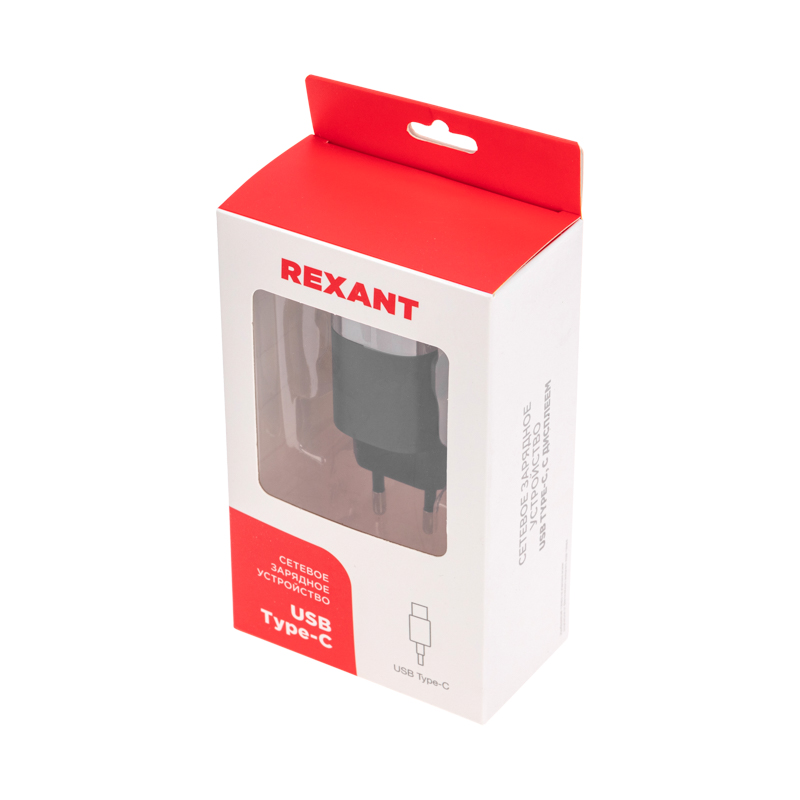 Сетевое зарядное устройство USB QC (30Вт) + Type C PD (33Вт), с дисплеем, черное REXANT — фото