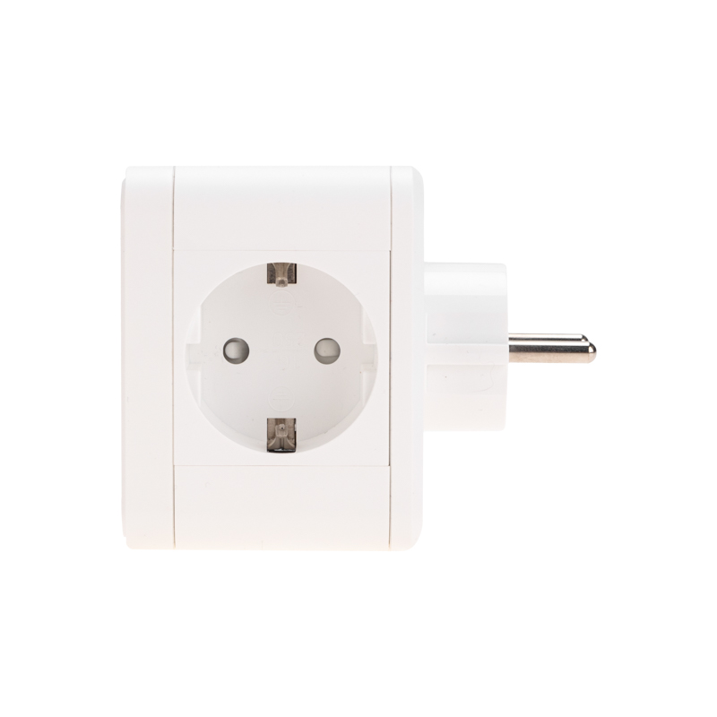 Двойник электрический Куб 16А с/з, 2 разъема USB-A 2,4А, 1 разъем USB-C 3А, с ночной подсветкой, белый REXANT — фото