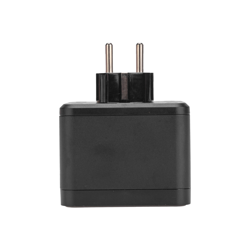 Двойник электрический Куб 16А с/з, 2 разъема USB-A 2,4А, 1 разъем USB-C 3А, с ночной подсветкой, черный REXANT — фото