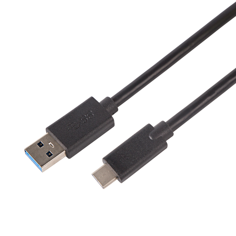 Кабель USB-A 3.0 – Type-C 3.1, 3А, 1м, ПВХ, черный REXANT — фото