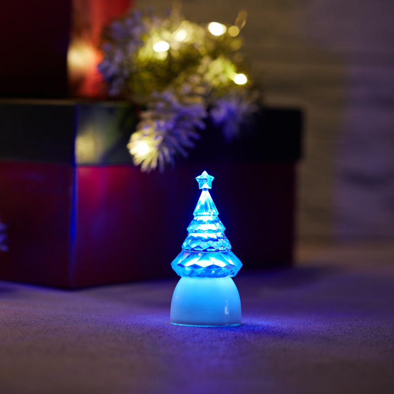 Фигура светодиодная на подставке Ёлочка Кристалл, RGB — фото