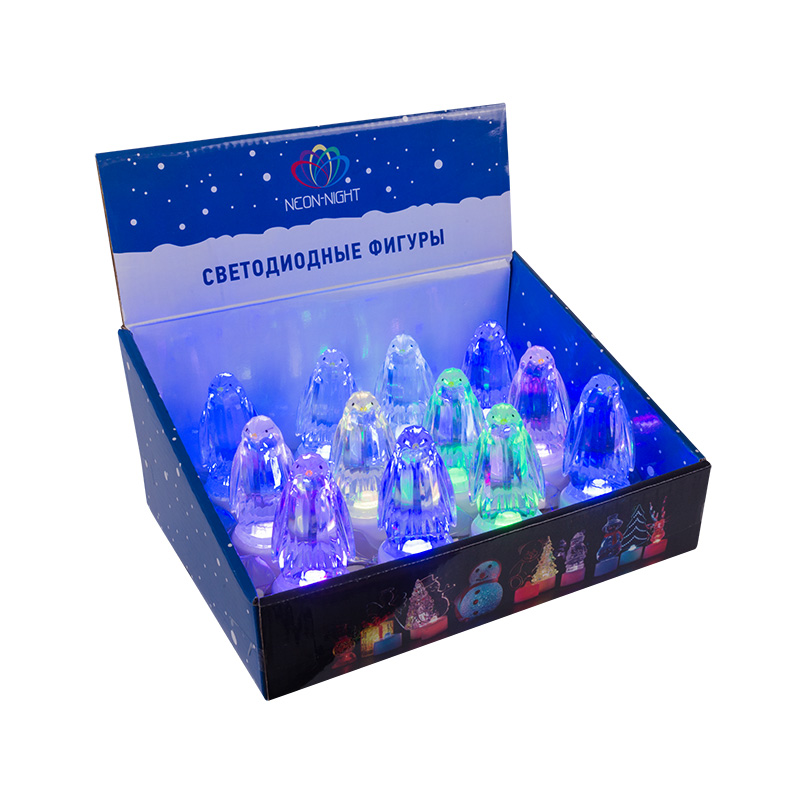 Фигура светодиодная на подставке Пингвин Кристалл, RGB — фото
