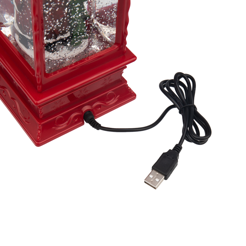 Декоративный LED-фонарь с эффектом снегопада и подсветкой Дед Мороз, теплое белое свечение NEON-NIGHT — фото