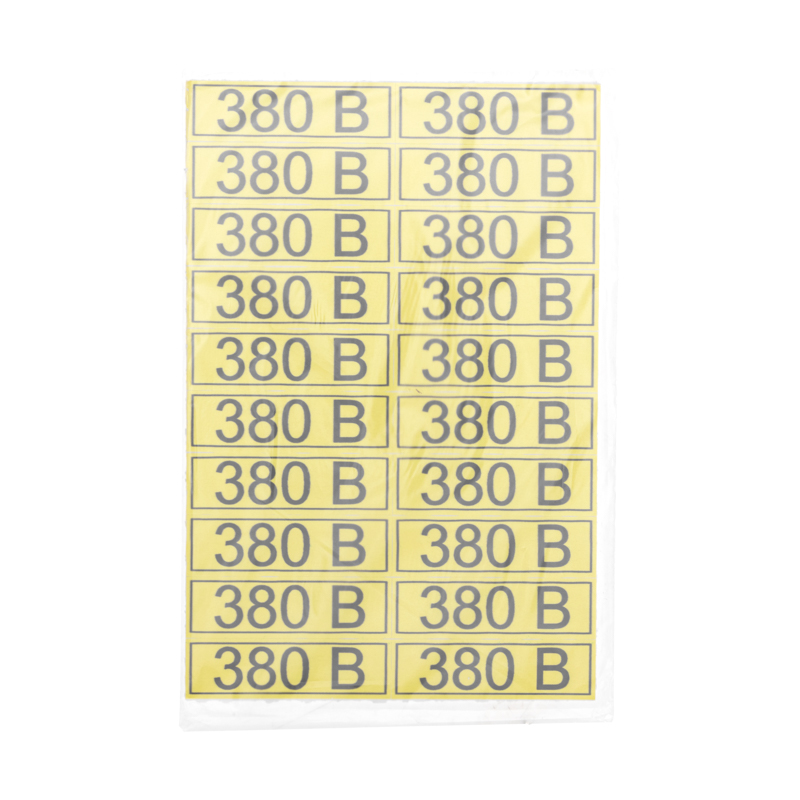 Наклейка знак электробезопасности «380 В» 15х50мм (20 шт. на листе) REXANT — фото
