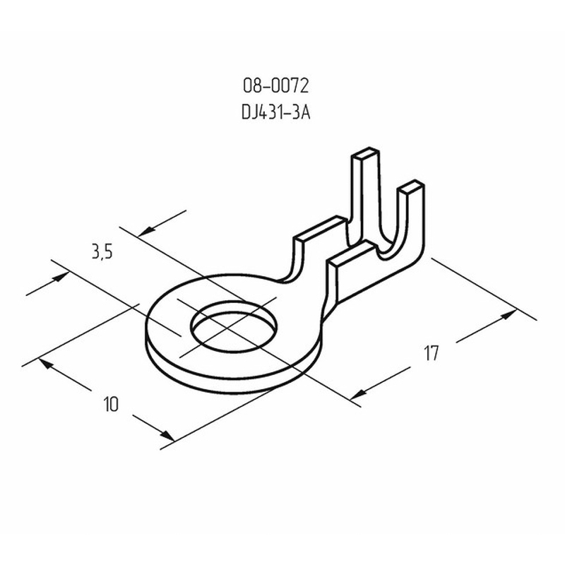 Наконечник кольцевой REXANT, ø3.5 мм, 0.5-0.8 мм² (НК 3-0,5-0,8) — фото
