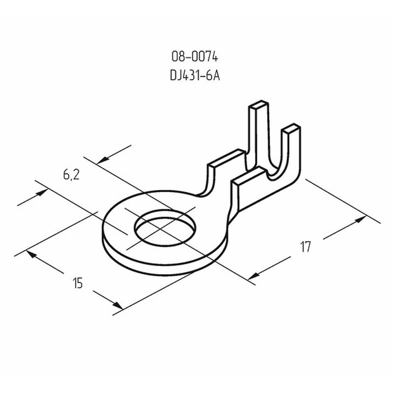 Наконечник кольцевой REXANT, ø6.2 мм, 0.5-0.8 мм² (НК 6-0,5-0,8) — фото