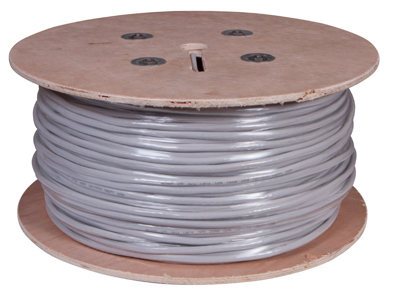 Кабель витая пара U/UTP, CAT 5е, PVC, 16PR, 24AWG, внутренний, однопроволочный, серый, 305м, РФ REXANT — фото