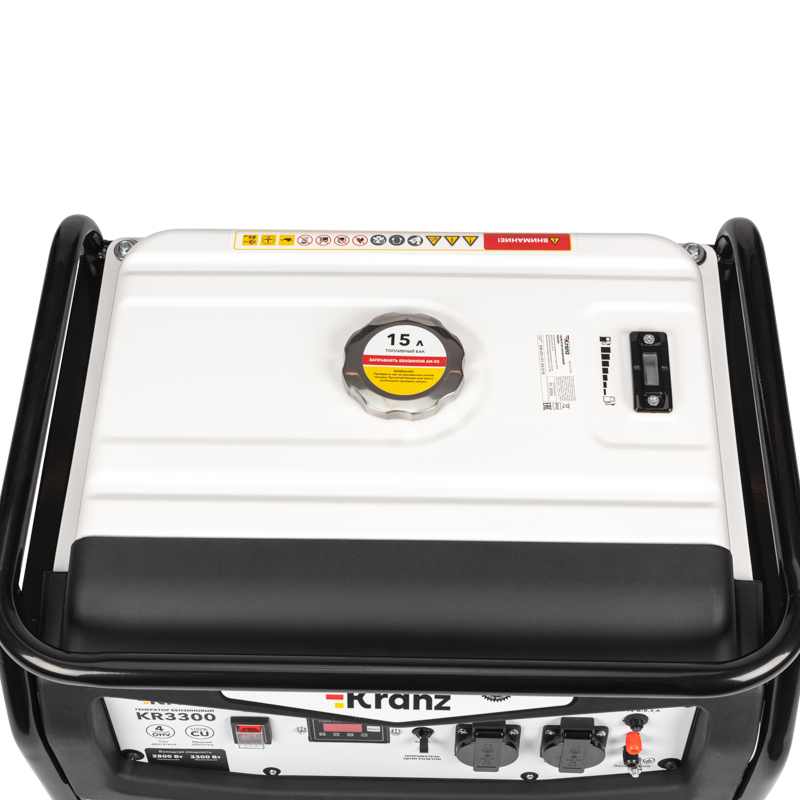 Генератор бензиновый KR3300, 3,3кВт, 230В, 15л, ручной стартер KRANZ — фото