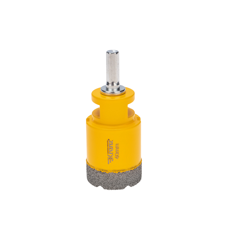 Коронка алмазная профессиональная по керамограниту и железобетону М14, вакуумное спекание, 40мм, для УШМ KRANZ — фото