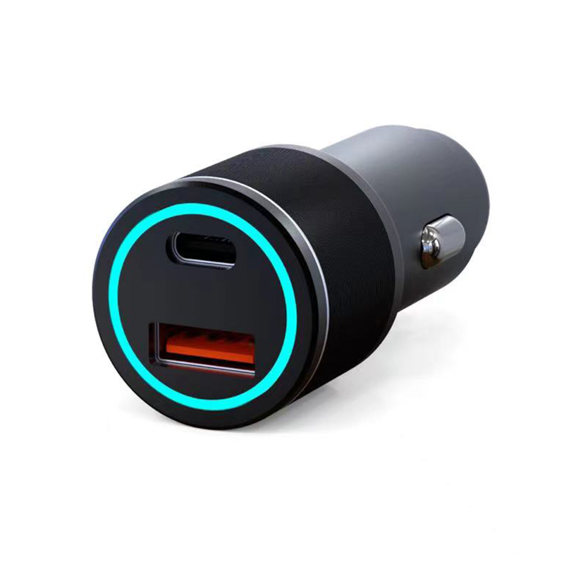 Автомобильное зарядное устройство c двумя портами (USB-C + USB-A) c LED-подсветкой, 68Вт REXANT — фото