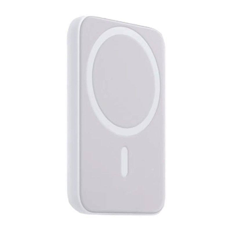 Портативное беспроводное зарядное устройство Power Bank (аккумуляторная батарея) 5000мАч, MagSafe, белое REXANT — фото
