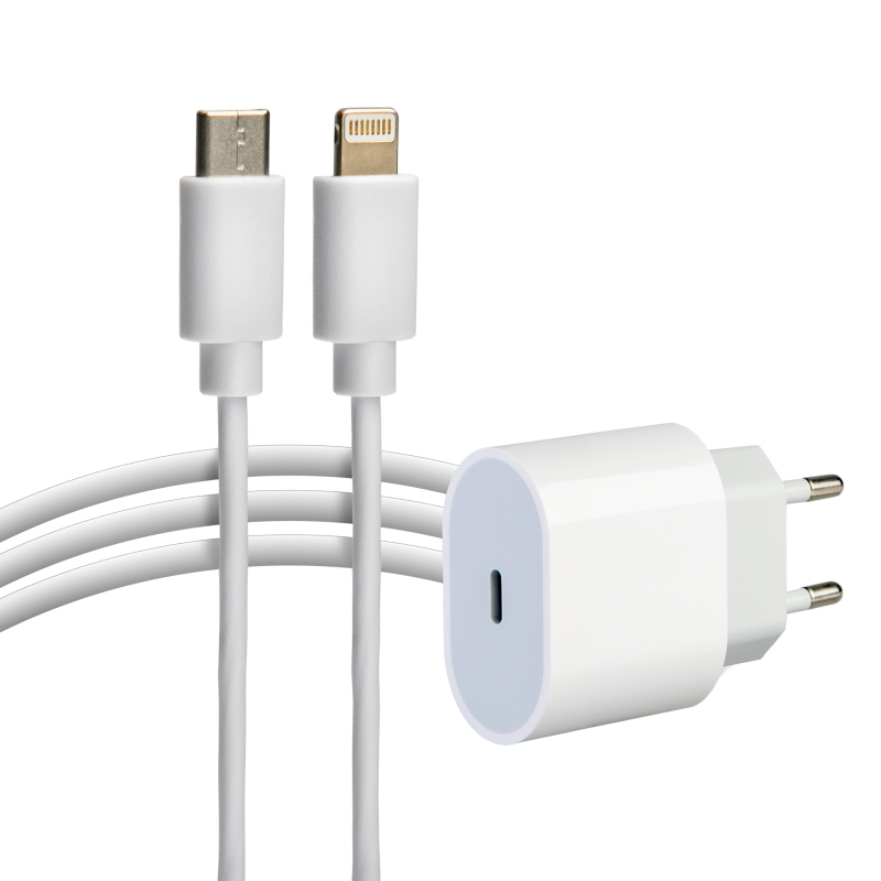Сетевое зарядное устройство USB-C, 20Вт в комплекте с кабелем USB-C – Lightning REXANT — фото