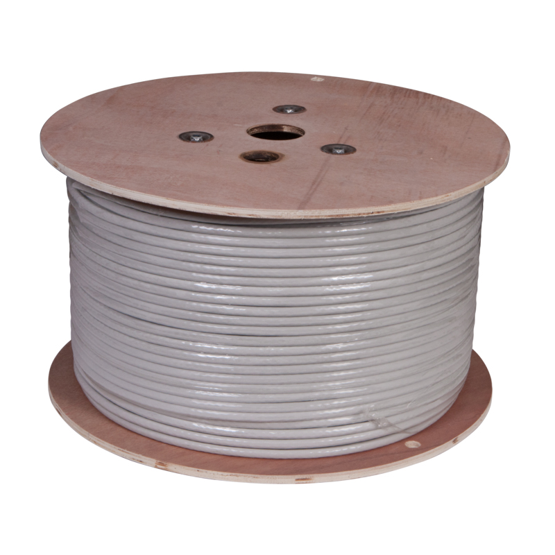 Кабель витая пара U/FTP, CAT 6A, LSZH нг(А)-HF, 4PR, 23AWG, внутренний, однопроволочный, серый, 305м REXANT ПРОЕКТ — фото