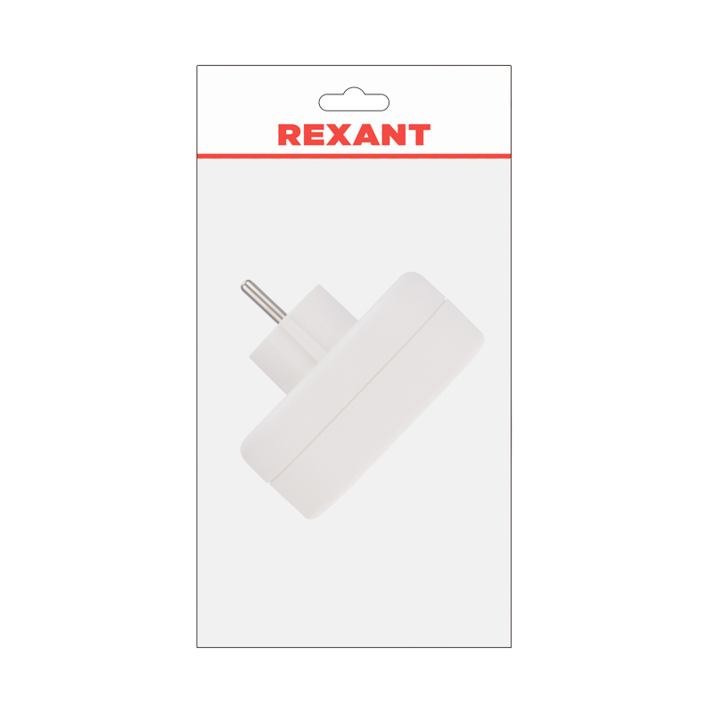 Двойник электрический 16А с/з вертикальный белый REXANT — фото