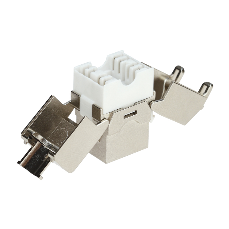 Модуль Keystone Jack RJ-45 CAT 6A экранированный 110 IDC тип 180 градусов, самозажимной REXANT ПРОЕКТ — фото
