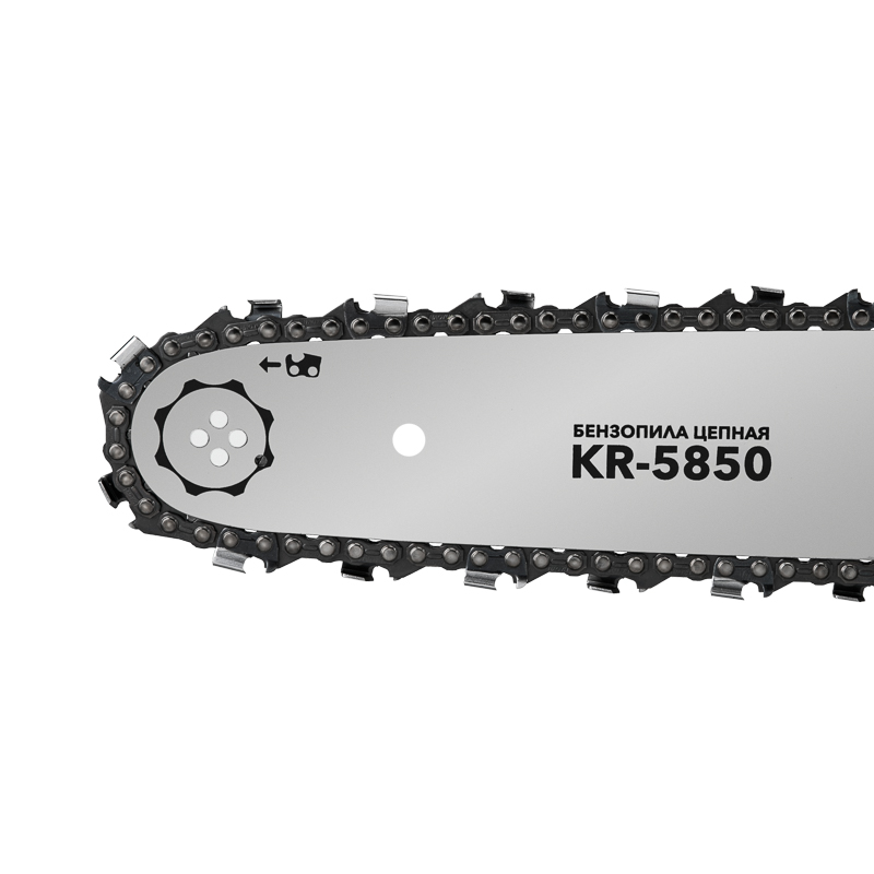 Пила цепная бензиновая KR-5850, шина 50см, 4,1 л.с, шаг 0,325, 76 звеньев KRANZ — фото