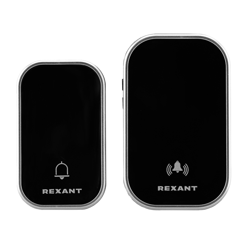 Беспроводной дверной звонок кинетический 38 мелодий 150м IP68 черный REXANT — фото