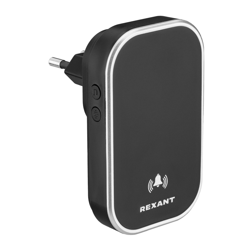 Беспроводной дверной звонок кинетический 38 мелодий 150м IP68 черный REXANT — фото