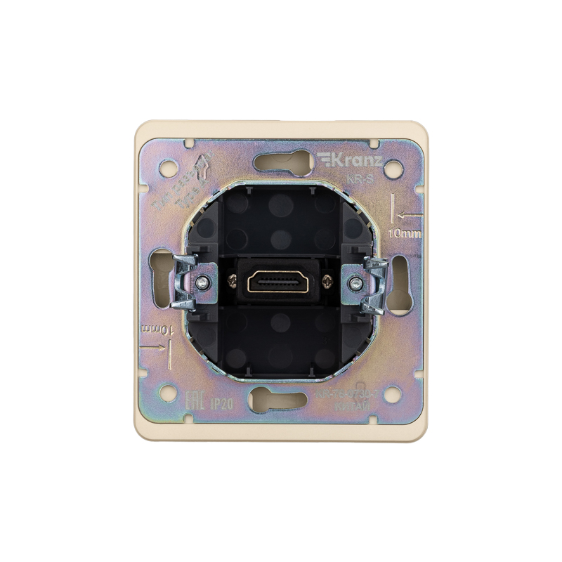 Розетка ROUND HDMI с/у шелк KRANZ — фото