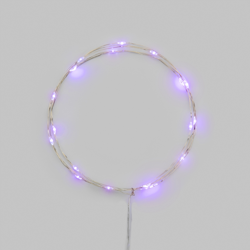 Гирлянда светодиодная Роса 2м 20 LED ФИОЛЕТОВЫЙ IP20 2хАА (в комплект не входят) NEON-NIGHT — фото