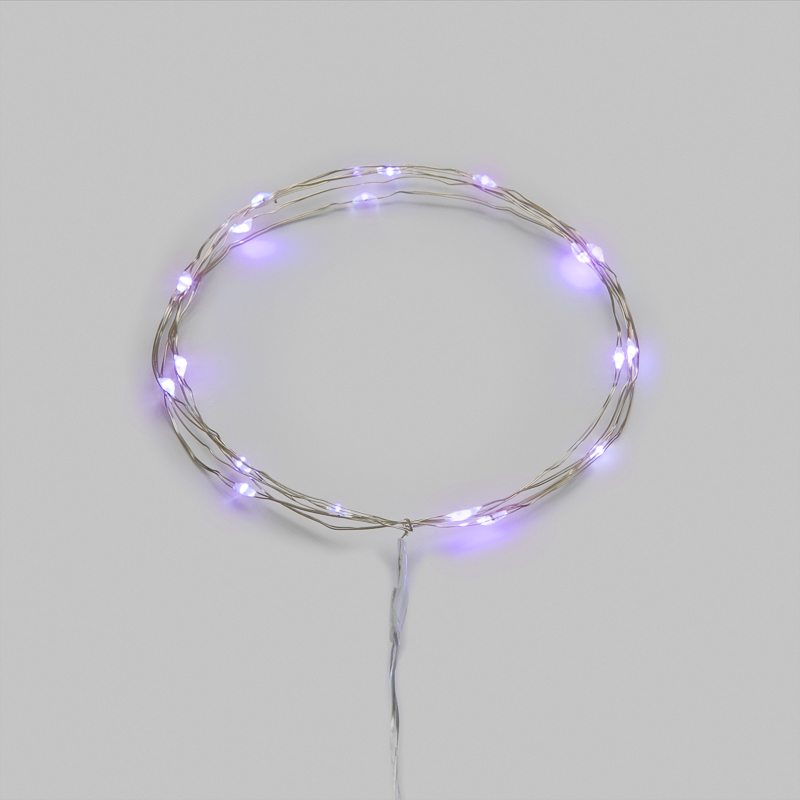 Гирлянда светодиодная Роса 2м 20 LED ФИОЛЕТОВЫЙ IP20 2хАА (в комплект не входят) NEON-NIGHT — фото
