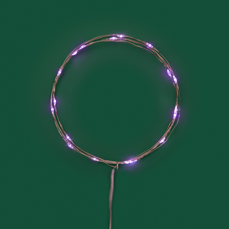 Гирлянда светодиодная Роса 2м 20 LED ФИОЛЕТОВЫЙ IP20 2хАА (в комплект не входят) NEON-NIGHT — фото