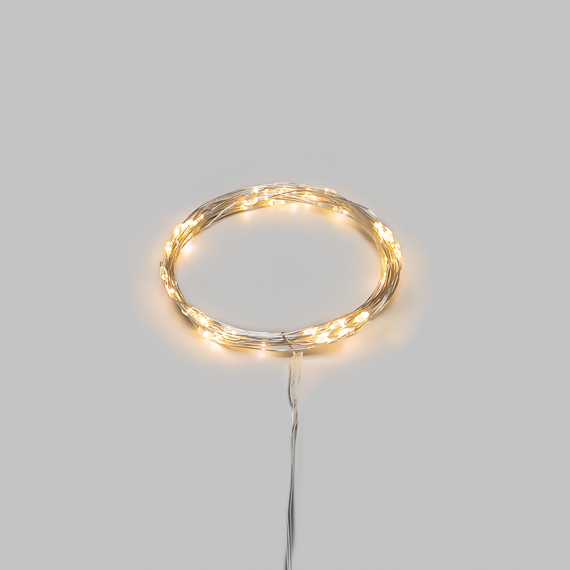 Гирлянда светодиодная Роса 5м 50 LED ТЕПЛЫЙ БЕЛЫЙ IP20 2хАА (в комплект не входят) NEON-NIGHT — фото