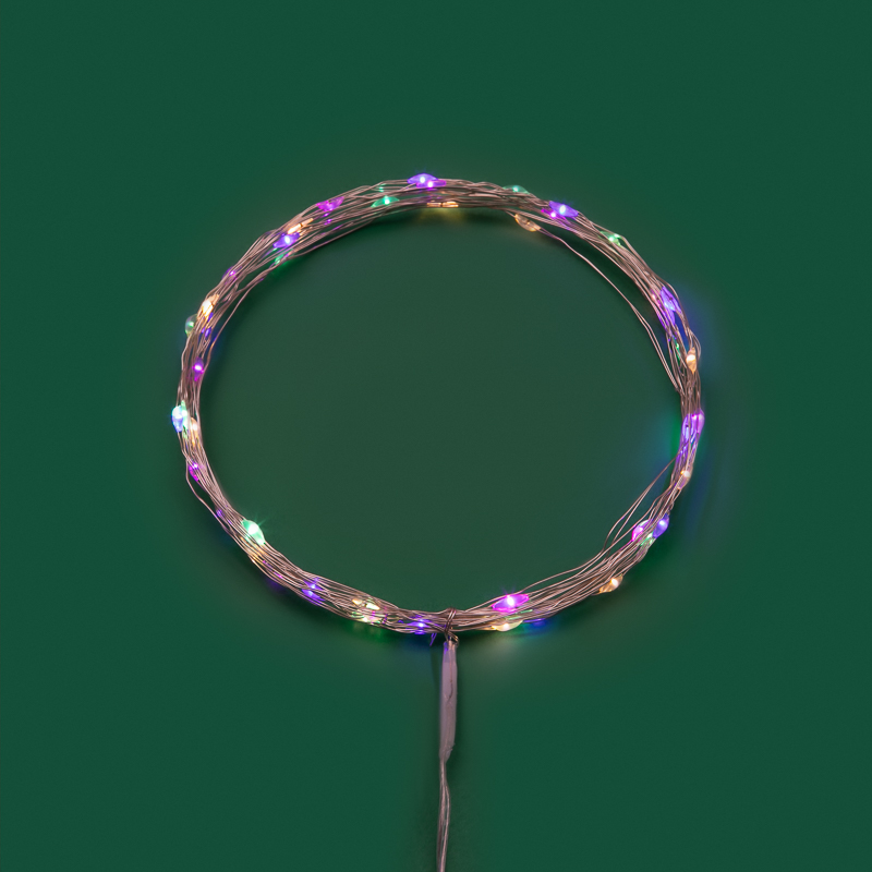 Гирлянда светодиодная Роса 5м 50 LED МУЛЬТИКОЛОР IP20 2хАА (в комплект не входят) NEON-NIGHT — фото