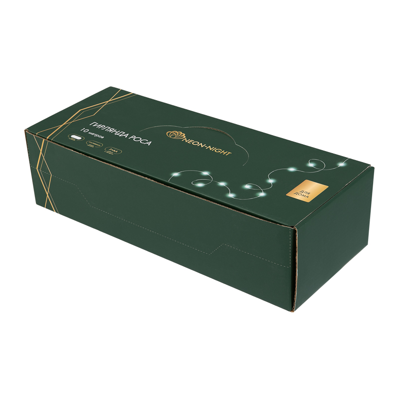 Гирлянда светодиодная Роса 10м 100 LED БЕЛЫЙ IP20 3хАА (в комплект не входят) NEON-NIGHT — фото