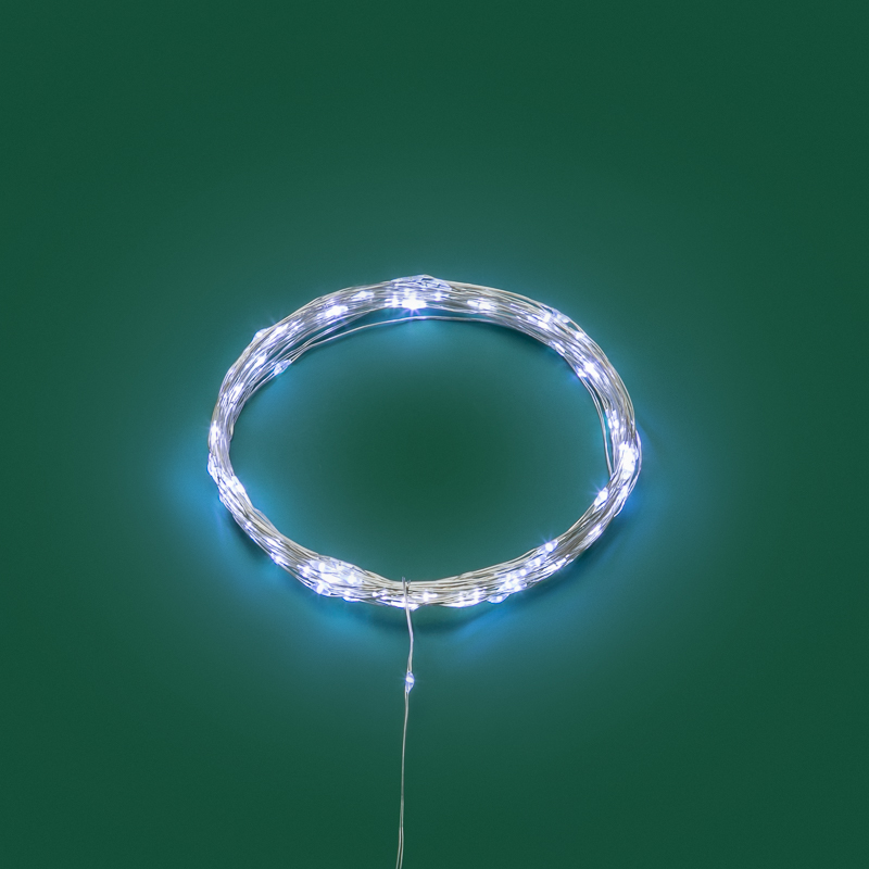 Гирлянда светодиодная Роса 10м 100 LED БЕЛЫЙ IP20 3хАА (в комплект не входят) NEON-NIGHT — фото