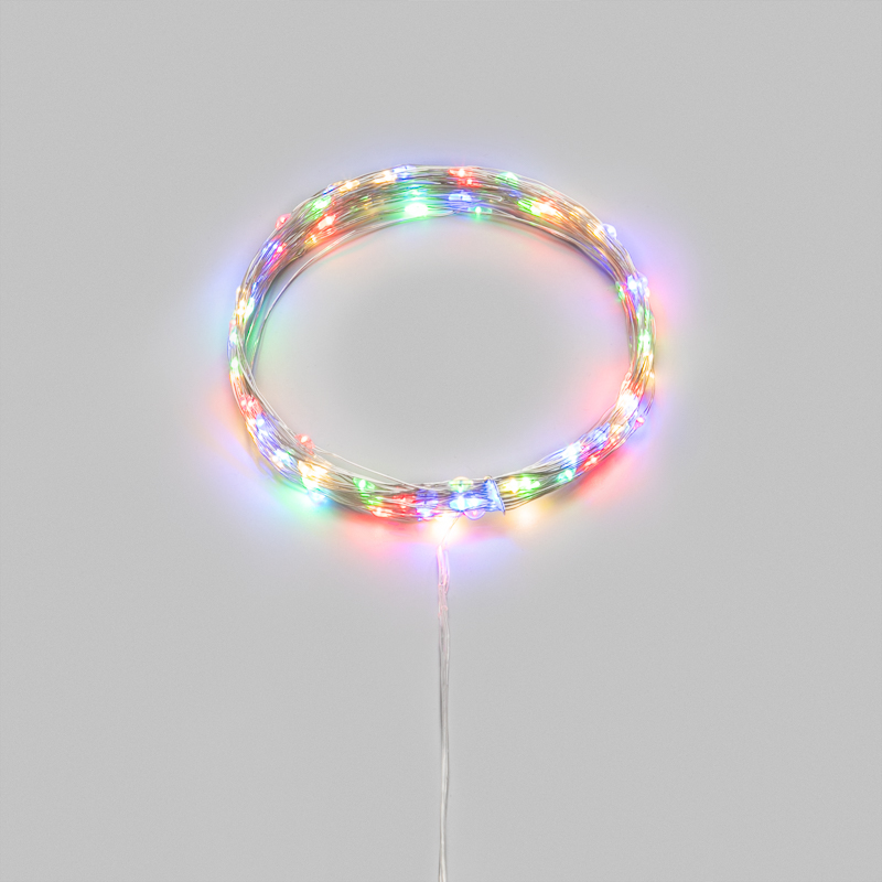 Гирлянда светодиодная Роса 10м 100 LED МУЛЬТИКОЛОР IP20 3хАА (в комплект не входят) NEON-NIGHT — фото