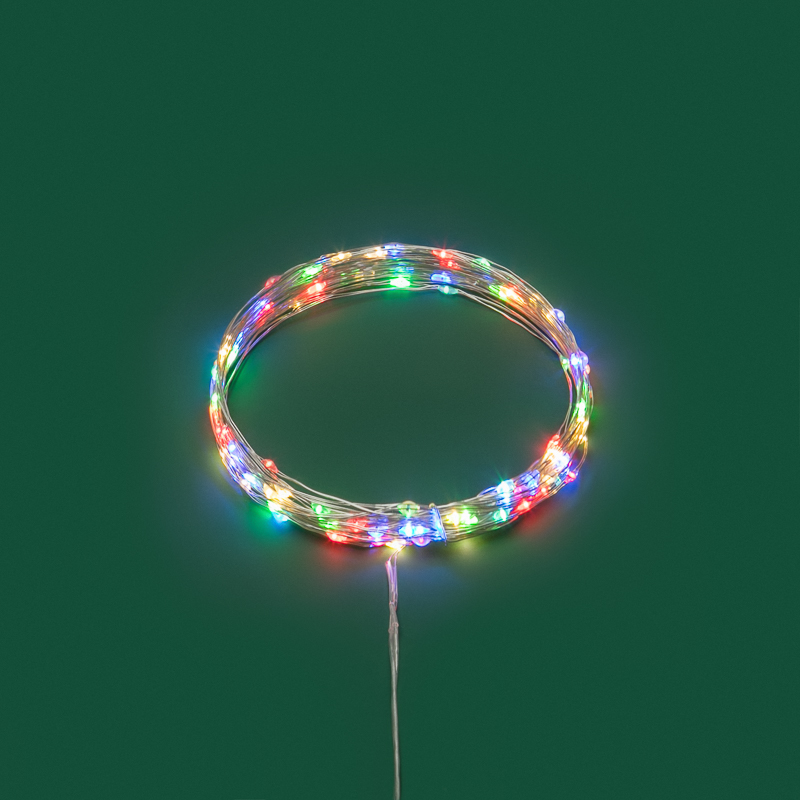 Гирлянда светодиодная Роса 10м 100 LED МУЛЬТИКОЛОР IP20 3хАА (в комплект не входят) NEON-NIGHT — фото