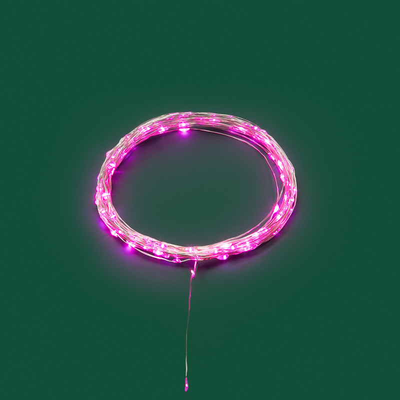 Гирлянда светодиодная Роса 10м 100 LED РОЗОВЫЙ IP20 3хАА (в комплект не входят) NEON-NIGHT — фото