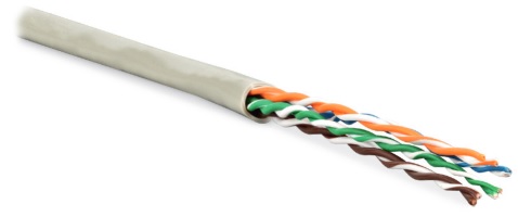 Hyperline UUTP4-C6-P24-NCR-IN-LSZH-GY-305 (305 м) Кабель витая пара, неэкранированный U/UTP, категория 6, 4 пары 24 AWG, 4х2х0,60 мм, многопроволочные жилы, без разделителя, LSZH, нг(А)-HF, внутренний -40°C – +75°C, серый — фото