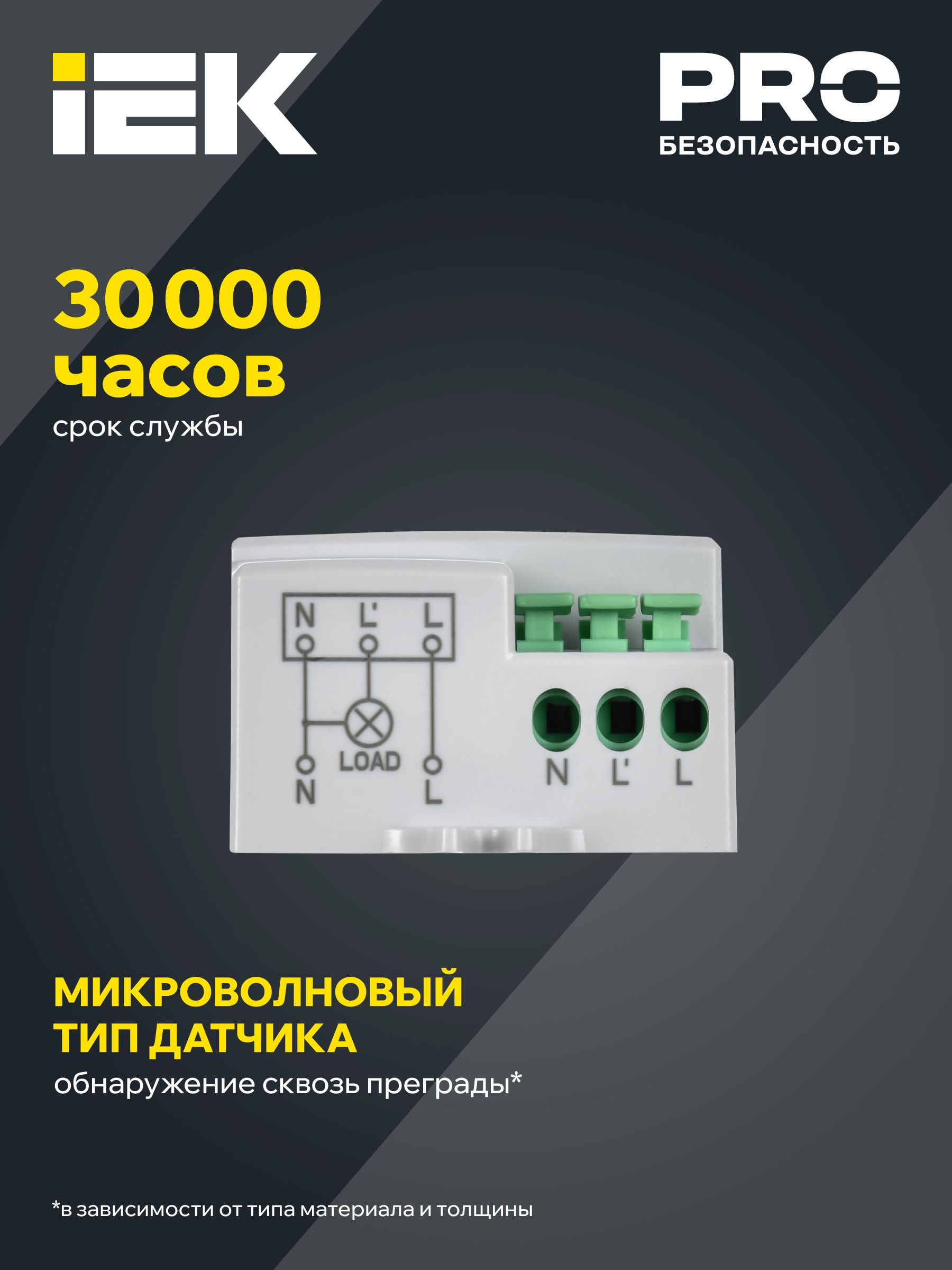 Датчик движения ДД-МВ401 500Вт 360град 8м IP20 белый IEK — фото