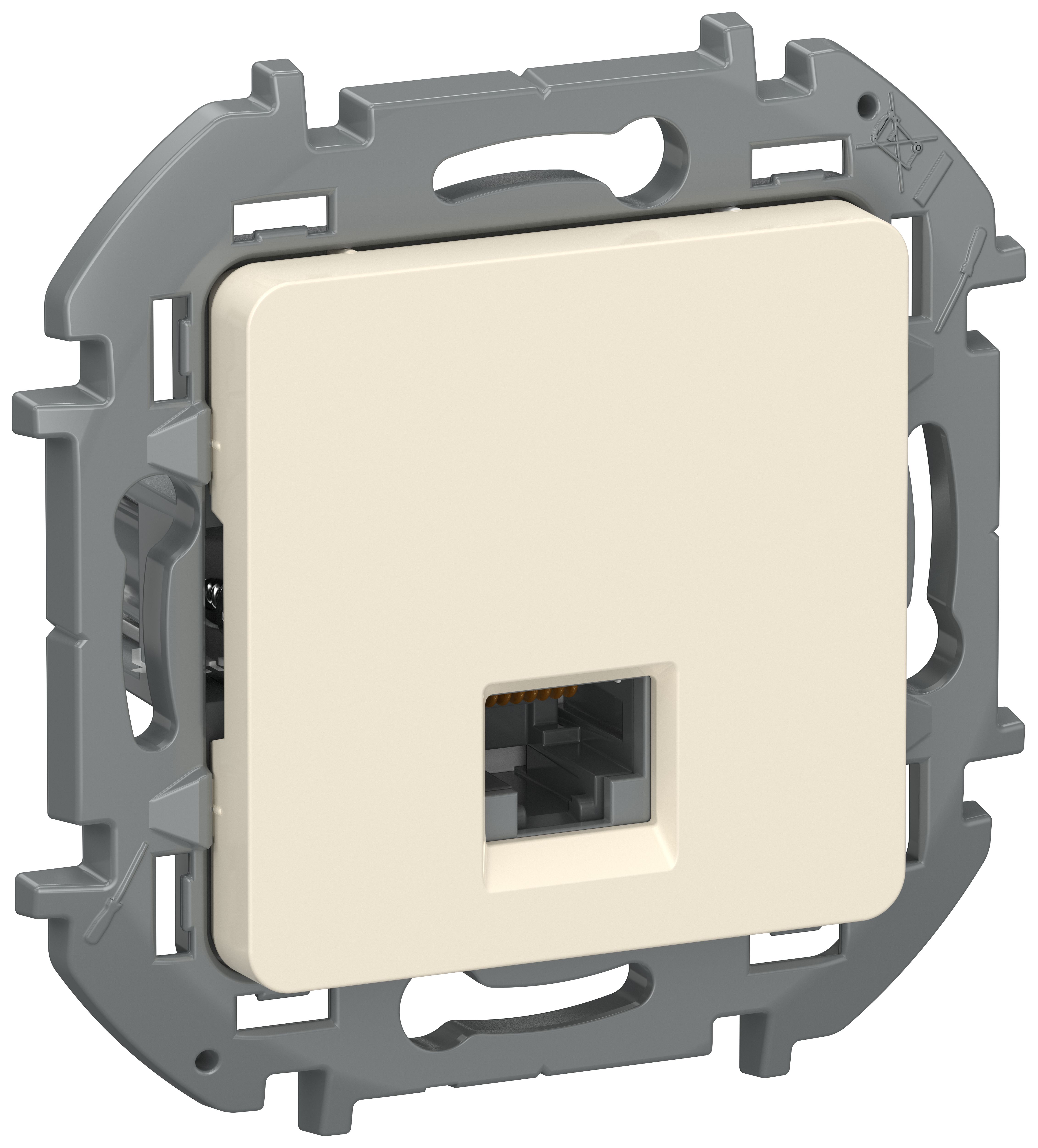 IEKINSPIRIA Розетка компьютерная RJ45 категория 5Е UTP 6738261 слоновая кость IEK