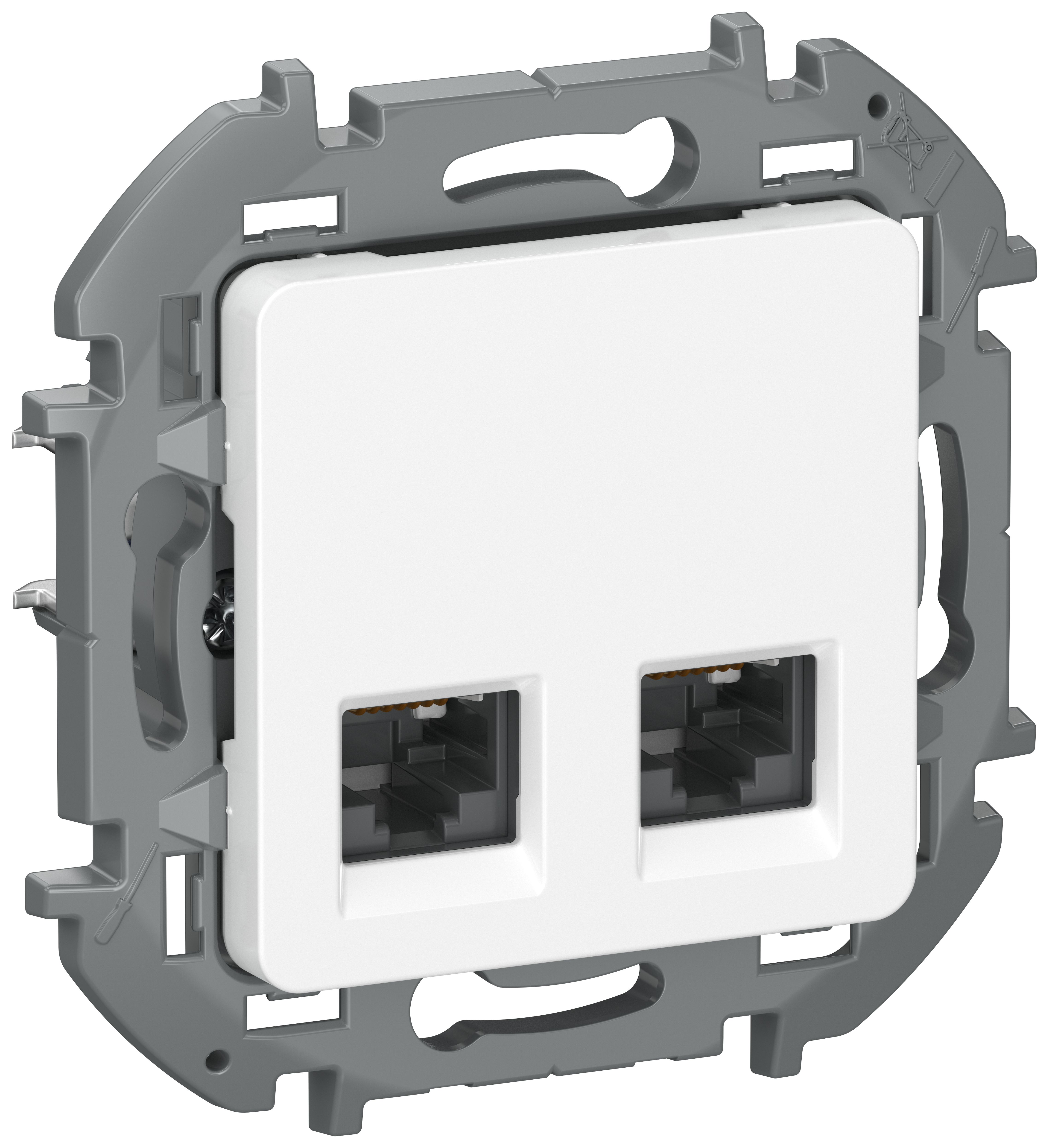 IEKINSPIRIA Розетка компьютерная двойная RJ45 категория 5Е UTP 6738351 белый IEK