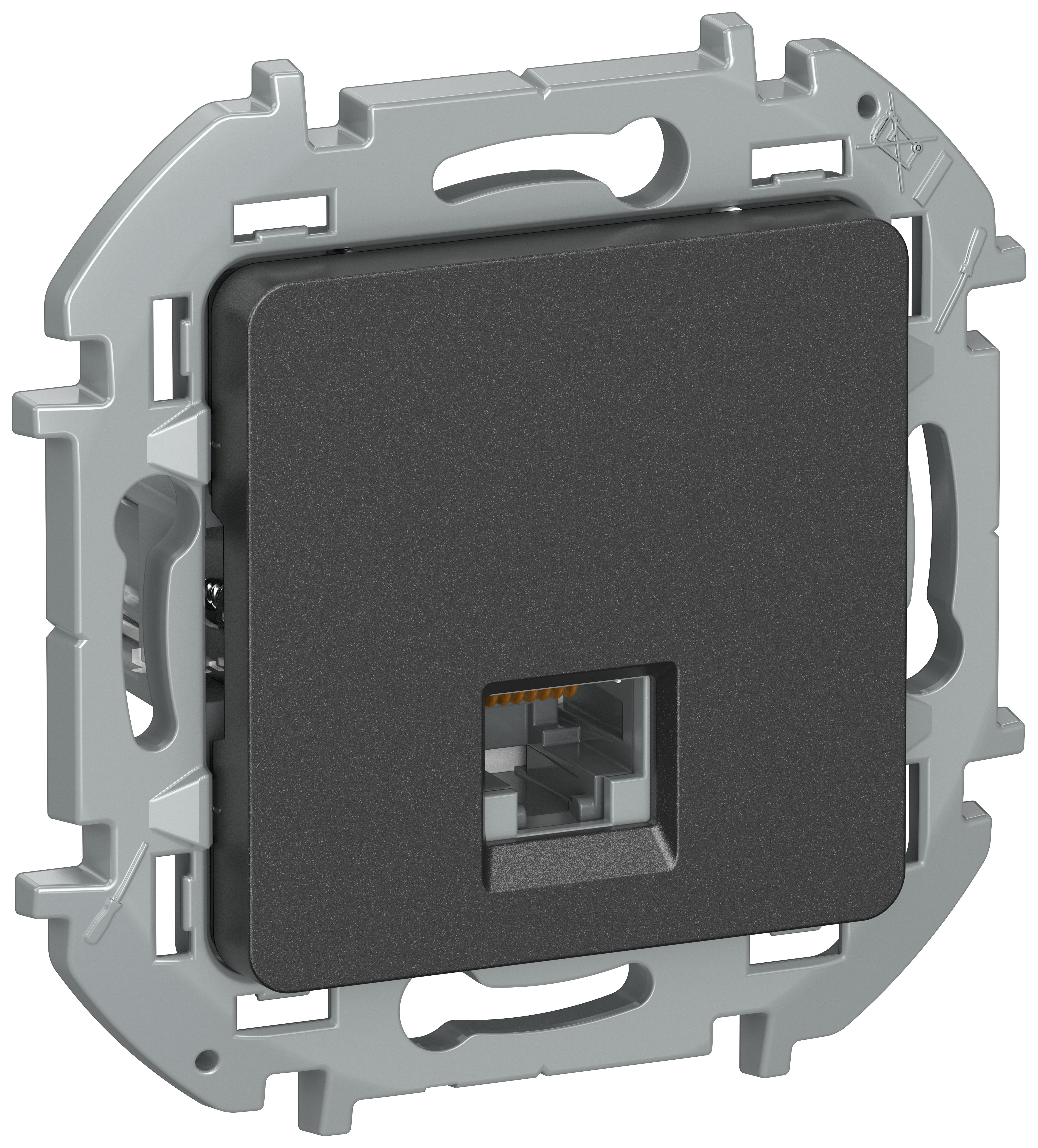 IEKINSPIRIA Розетка компьютерная RJ45 категория 5Е UTP 6738281 антрацит IEK