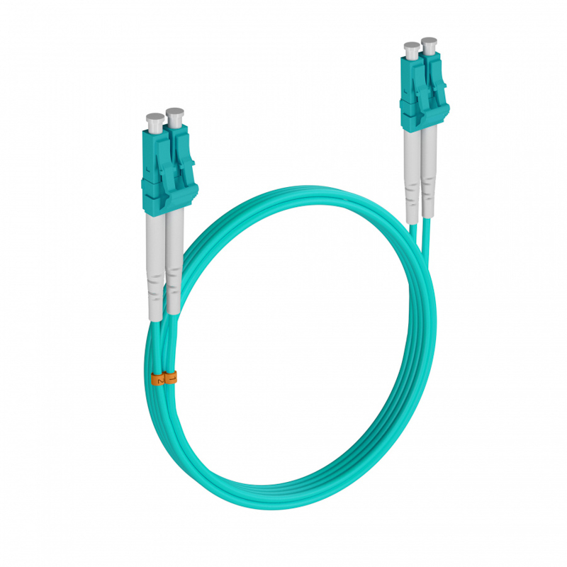 Патч-корд оптический многомодовый (MM) 50/125 OM3 разъемы LC/UPC-LC/UPC 3мм дуплекс LSZH 1м бирюзовый (аква) REXANT