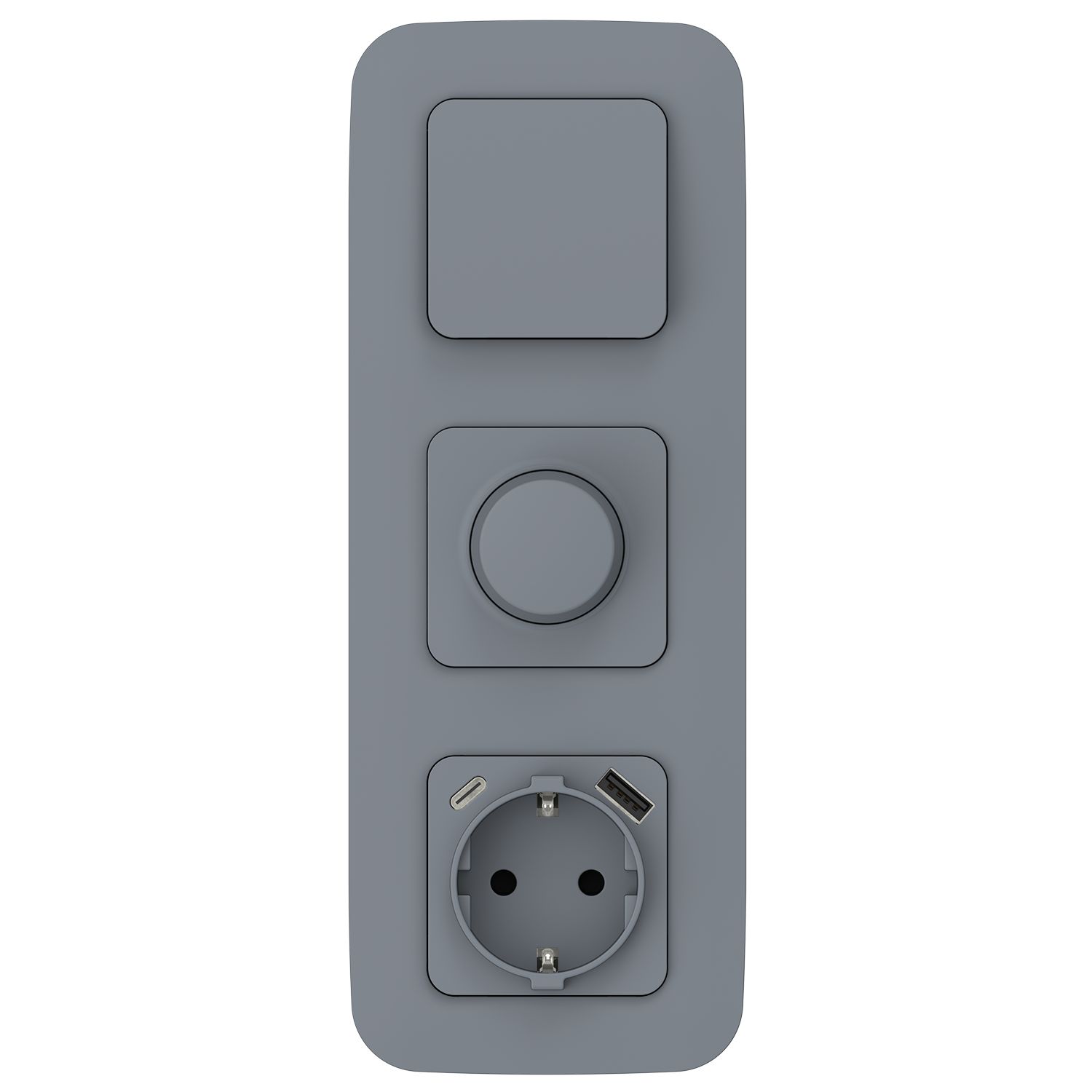 FLITE Розетка 1-местная с заземлением с защитными шторками 16А с USB A+C 20Вт РСЮшс11-0-ФлМ маренго IEK — фото