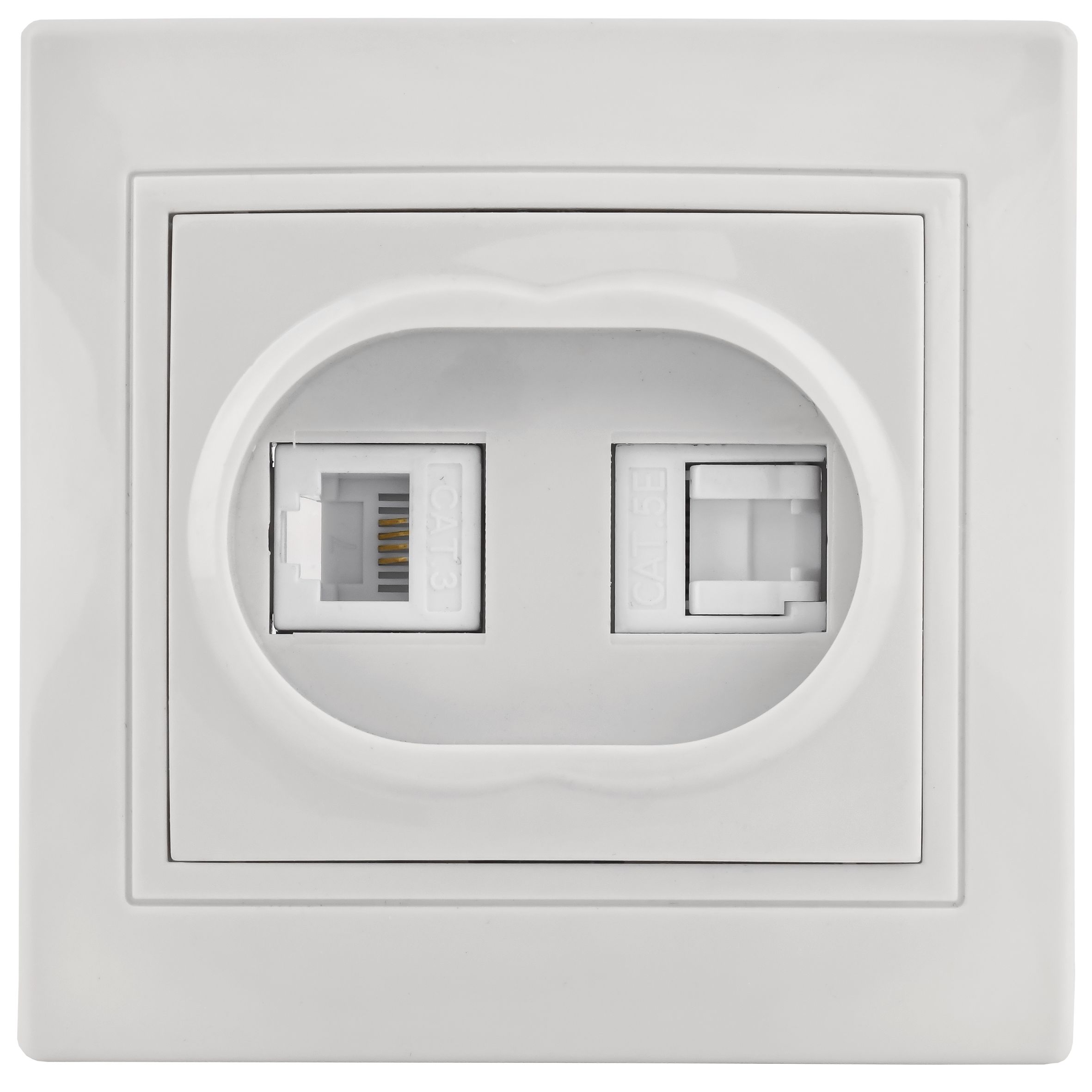 KVARTA Розетка 2-местная RJ11+RJ45 кат.5е РК/Т12-КБ белый GENERICA — фото