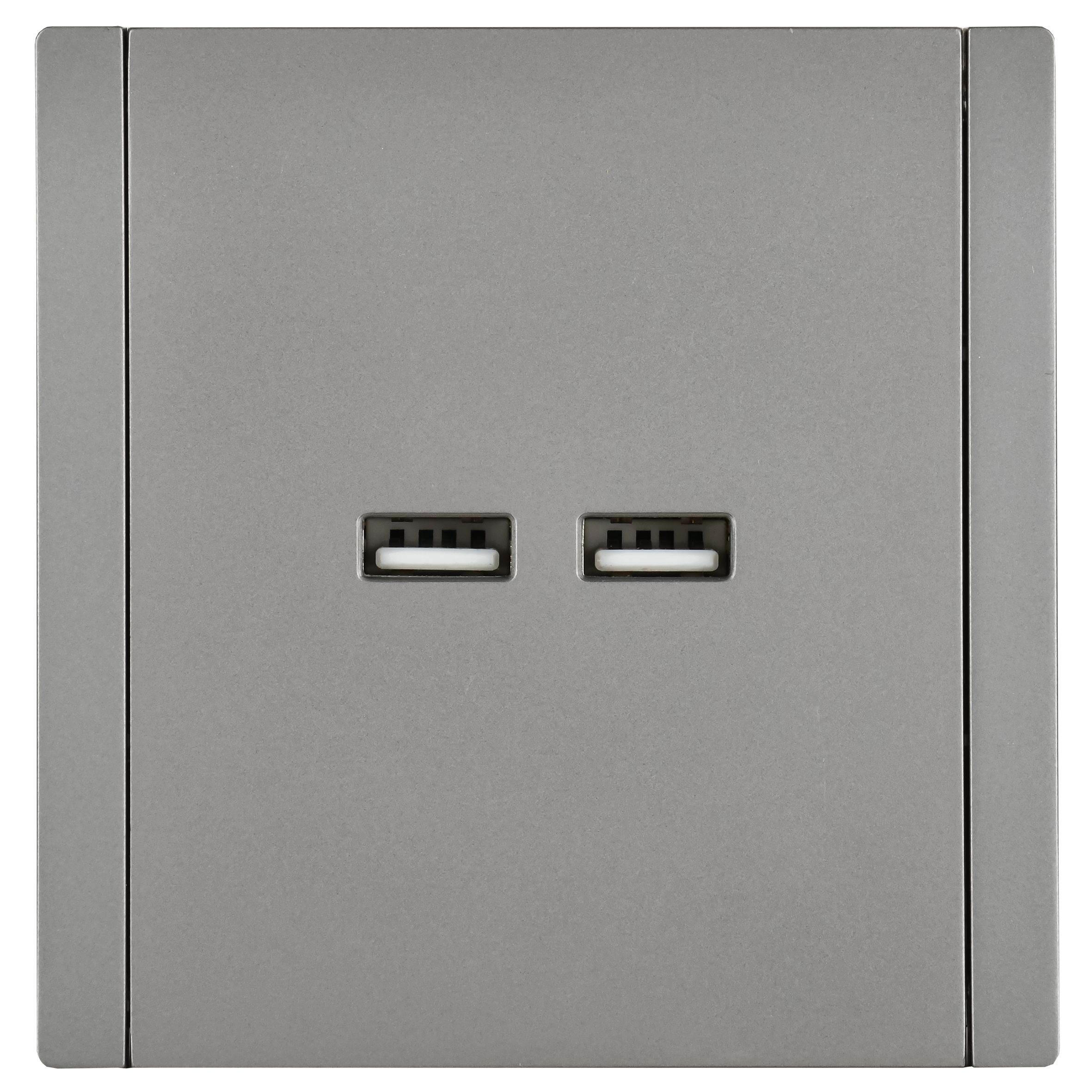 FORTE&PIANO Розетка USB A+A 3,1А FP549 сталь IEK — фото