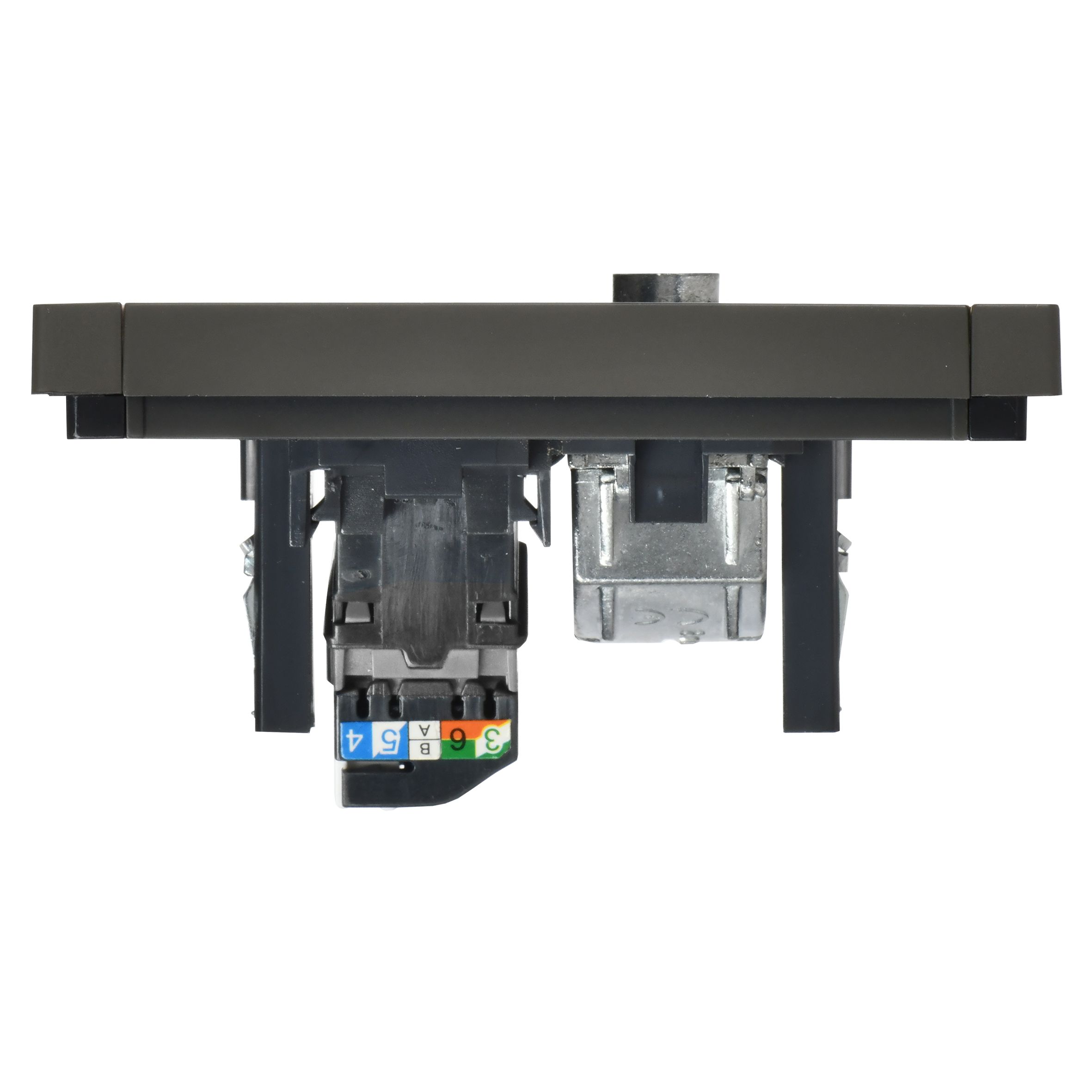 FORTE&PIANO Розетка двойная TV+RJ45 кат.5E FP336 серый IEK — фото