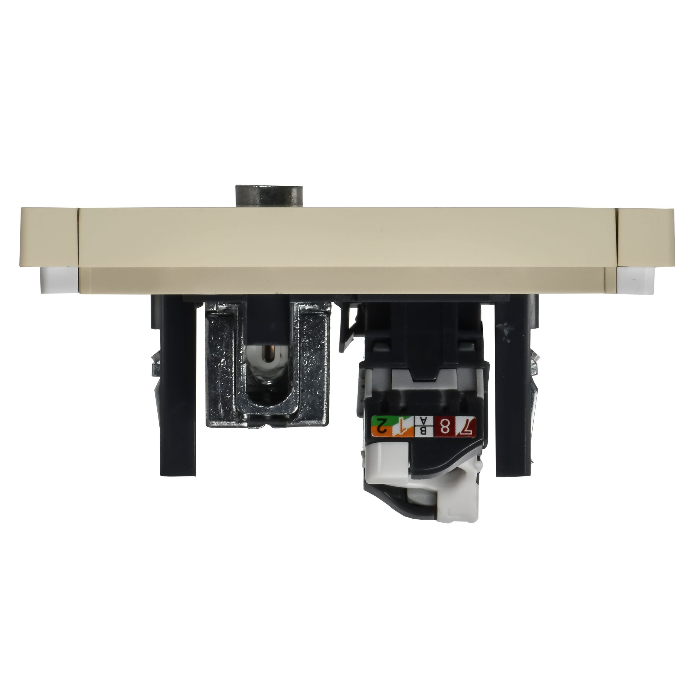 FORTE&PIANO Розетка двойная TV+RJ45 кат.5E FP436 ваниль IEK — фото